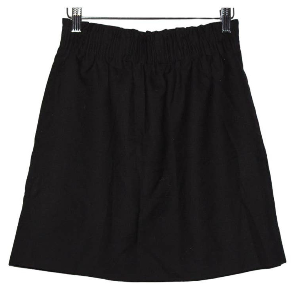 Women's J. Crew Sidewalk Skirt 95435 Black Wool Blend Elastic Mini Skirt Size 0